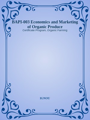 BAPI-003 Economics and Marketing of Organic Produce
